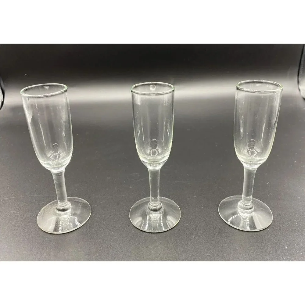 Vintage Cordial Glasses Shot Liqueur Lot 3 Clear Stemmed Wedding Crafts
